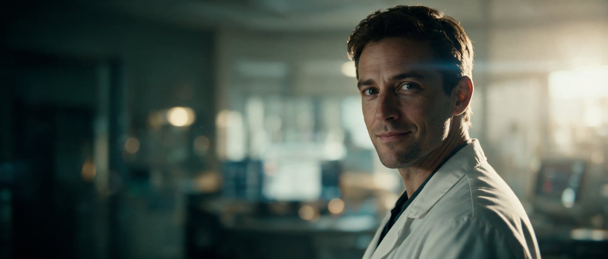 Portrait of a confident radiologist in a white coat